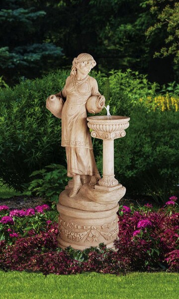 Angella Free Standing Fountain Self contained Woman Garden Decor